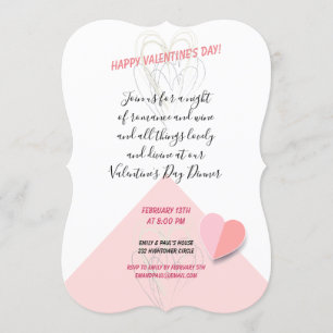 Invitación Feliz Día de San Valentín diseño moderno