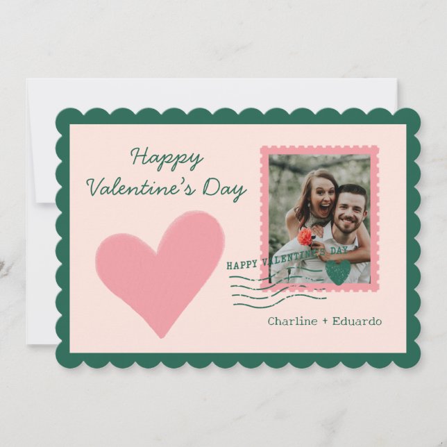 Invitación Feliz Día de San Valentín Foto Correo de amor (Anverso)