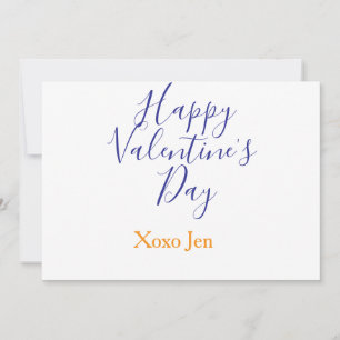 Invitación Feliz día de San Valentín naranja azul xoxo amor n