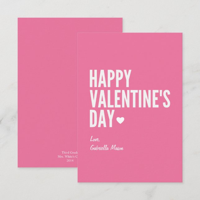 Invitación Feliz Día de San Valentín | Rosa (Anverso / Reverso)