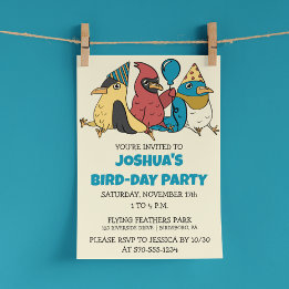 Invitación Feliz Día del Ave Personalizado Aves tema Cumpleañ