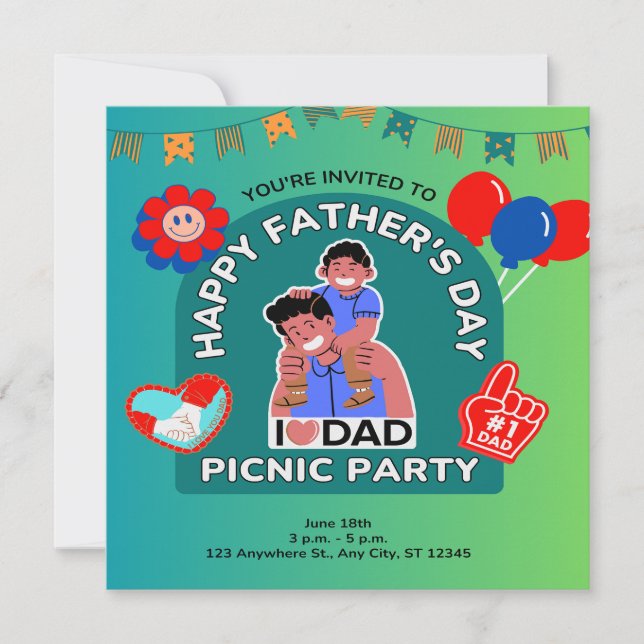 Invitación Feliz Día del Padre (Anverso)