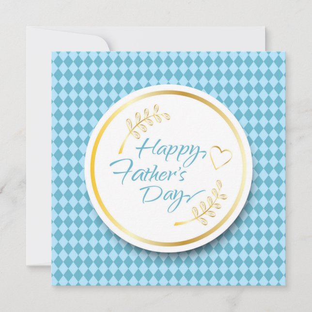 Invitación ¡Feliz Día del Padre! Color azul moderno (Anverso)
