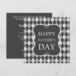 Invitación Feliz Día del Padre Gray Shades Argyle Dinner Fies