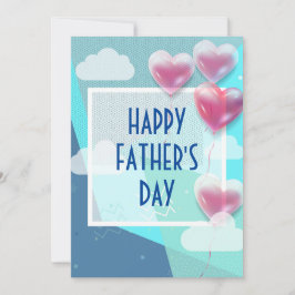Invitación Feliz Día del Padre Moderno con globos azules