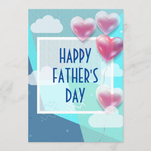 Invitación Feliz Día del Padre Moderno con globos azules