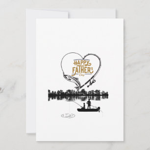 Invitación Feliz Día del Padre pescando en el lago