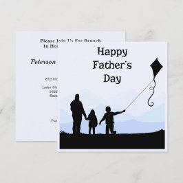Invitación Feliz Día del Padre Silhouette Familia Brunch Reun
