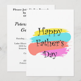 Invitación Feliz Día del Padres Colorida Familia reuniendo Br