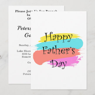 Invitación Feliz Día del Padres Colorida Familia reuniendo Br
