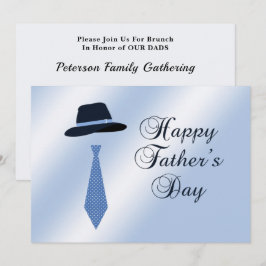 Invitación Feliz Día del Padres Gorra Blue Dot Tie Family Bru