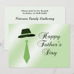 Invitación Feliz Día del Padres Gorra Green Dot Tie Family Br