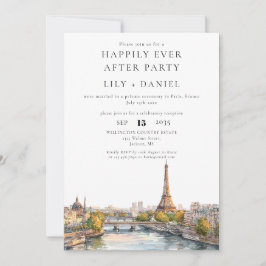 Invitación Feliz día después de París, Boda de Francia