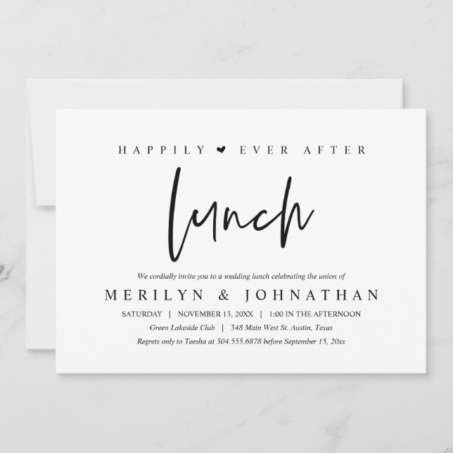 Invitación Feliz día después del almuerzo fiesta de la boda M (Anverso)