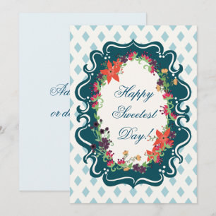 Invitación ¡Feliz día más dulce! Diseño de Entramado de borde