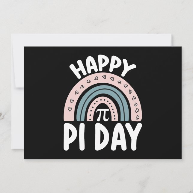 Invitación Feliz Día Pi Boho Rainbow Mathemic (Anverso)
