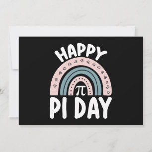 Invitación Feliz Día Pi Boho Rainbow Mathemic
