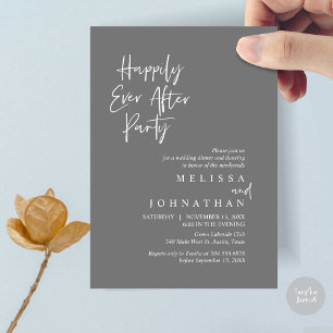 Invitación Feliz día tras Fiesta, Boda Elopement Dinner