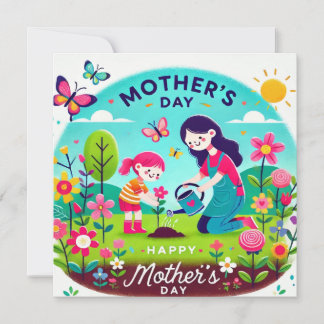 Invitación Feliz diseño de impresión del día de mamá