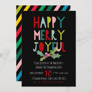 Invitación Feliz feliz Fiesta de Navidades alegres