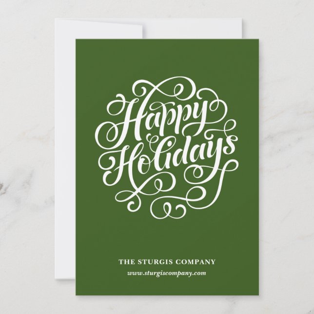 Invitación Feliz feriado Green Company Holiday Card (Anverso)