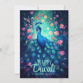 Invitación Feliz Festival Diwali de Luces Peacock