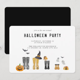 Invitación Feliz Fiesta de acuarela de Halloween Cute Spooky