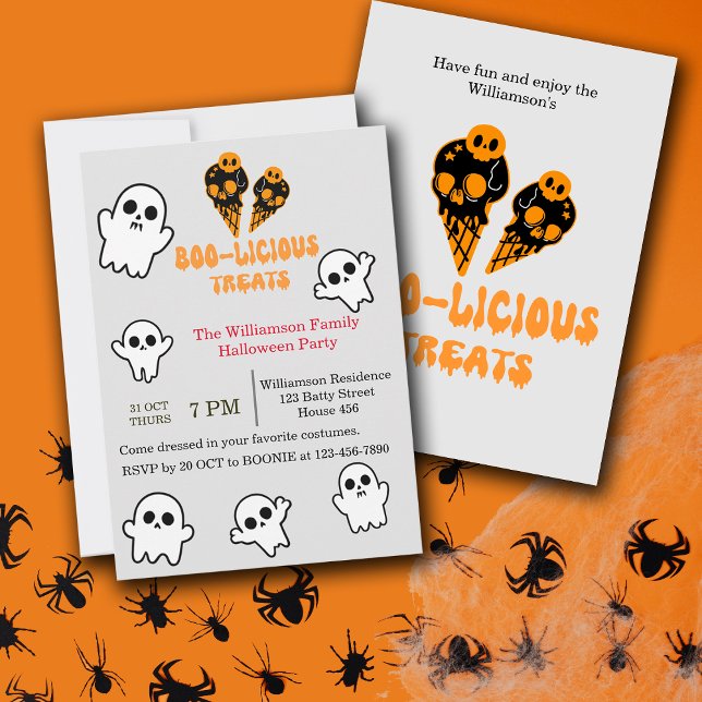 Invitación Feliz Fiesta de Boo-licioso de Halloween (Subido por el creador)