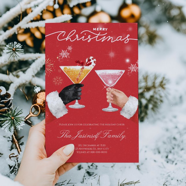 Invitación Feliz Fiesta de cócteles de Navidad (Subido por el creador)