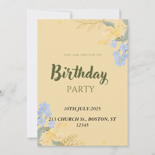 INVITACIÓN FELIZ FIESTA DE CUMPLEAÑOS (Anverso)