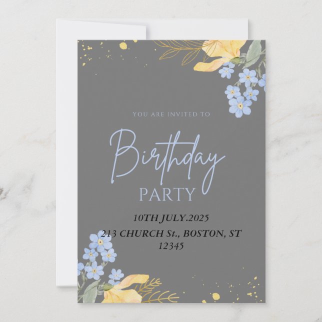 INVITACIÓN FELIZ FIESTA DE CUMPLEAÑOS (Anverso)