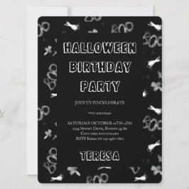 Invitación Feliz fiesta de cumpleaños con disfraces de Hallow