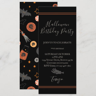 Invitación Feliz fiesta de cumpleaños con disfraces de Hallow