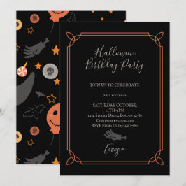 Invitación Feliz fiesta de cumpleaños de disfraces de Hallowe