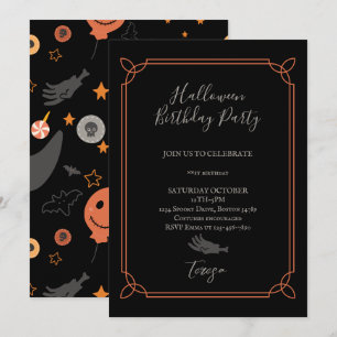Invitación Feliz fiesta de cumpleaños de disfraces de Hallowe