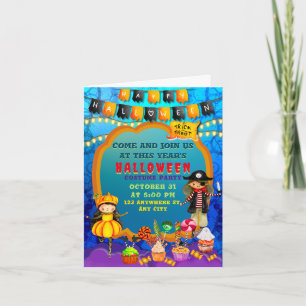 Invitación Feliz Fiesta de Disfraces de Halloween para niños