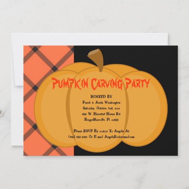 Invitación Feliz Fiesta de Halloween (Anverso)