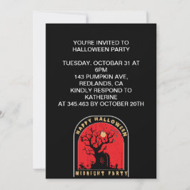 Invitación Feliz Fiesta de Halloween a Medianoche
