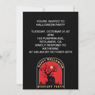 Invitación Feliz Fiesta de Halloween a Medianoche