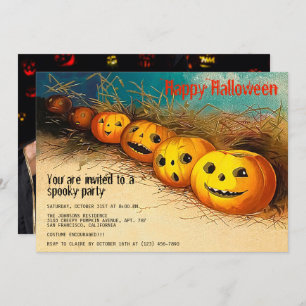 Invitación Feliz Fiesta de Halloween Spooktacular Funny Pumpk