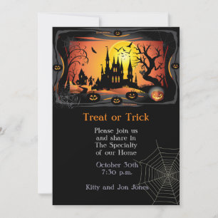 Invitación Feliz Fiesta de Halloween "Trate o Truco" mágico