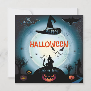 Invitación Feliz Fiesta de Halloween "Trate o Truco" mágico
