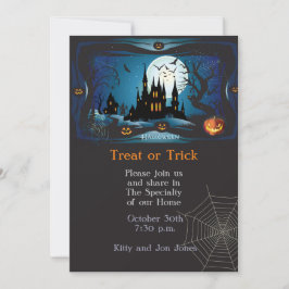 Invitación Feliz Fiesta de Halloween "Trate o Truco" mágico