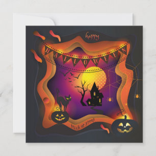Invitación Feliz Fiesta de Halloween "Trate o Truco" mágico