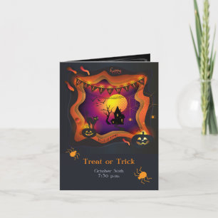 Invitación Feliz Fiesta de Halloween "Trate o Truco" mágico