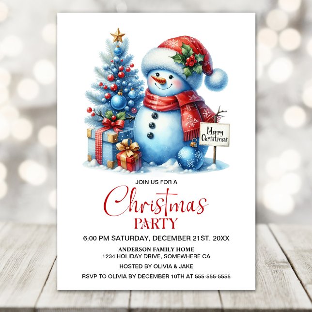 Invitación Feliz Fiesta de Navidades de Snowman (Subido por el creador)