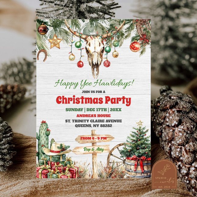 Invitación Feliz Fiesta de Navidades occidentales de Yee Hawl (Subido por el creador)