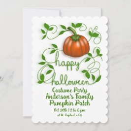 Invitación Feliz Fiesta de Vino de Calabaza de Halloween