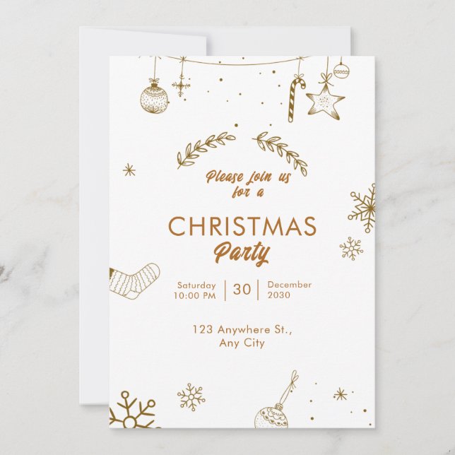 Invitación Feliz Fiesta navideño (Anverso)