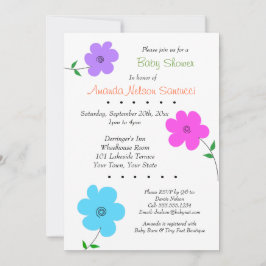 Invitación Feliz Flowers Boy o Chica Baby Shower